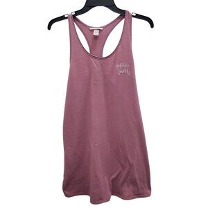 Victoria's Secret Women's Mauve Silver Embroidered Spell Out Racerback Tank Sz S